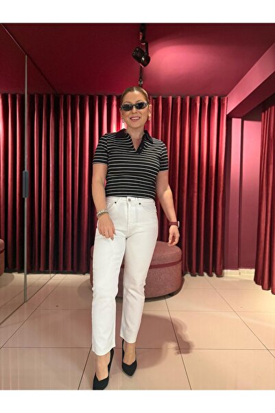 utıca 01 ZR Lycra Jeans Boyfit alb