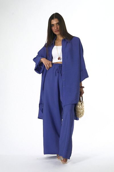 ABBRA Women's Long Back Oversize Shirt Pants Set