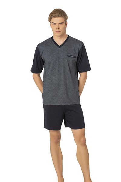 Pierre Cardin Costum de pijama pentru bărbați din bumbac 100% din 3 piese jacquard, expediat în cutie