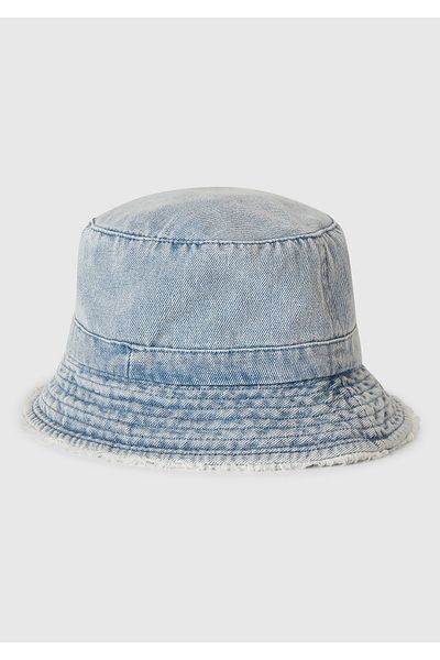 United Colors of Benetton Pălărie de tip denim cu efect de uzat liliac pentru fetiță