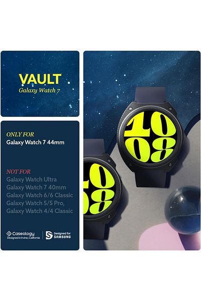 caseology Vault designed for Samsung Galaxy Watch 7 44mm Case Cover (2024) - Matte Black