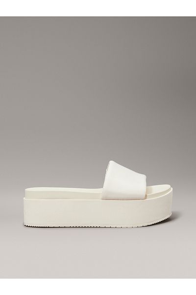 Calvin Klein Flatform Sandal Slide in Nylon Slippers
