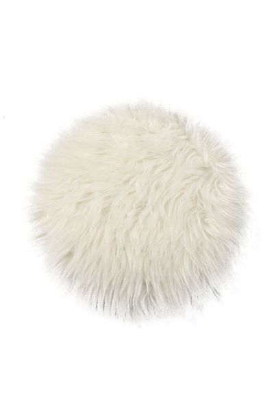Comfy Plush Round Carpet Throw Rug Anti-Skid Shaggy Area Rug Soft Floor Mat Rug Beige 30x30cm