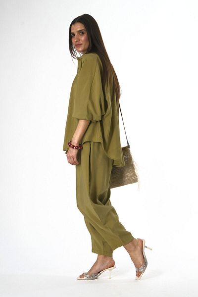ABBRA Women's Elastic Waist Shirt Shalwar Suit