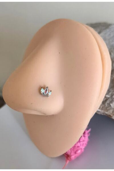 Bylin Cerrahi Çelik Ince Barlı Lotus Pıercıng -burun,tragus,helix,helix Fowar...