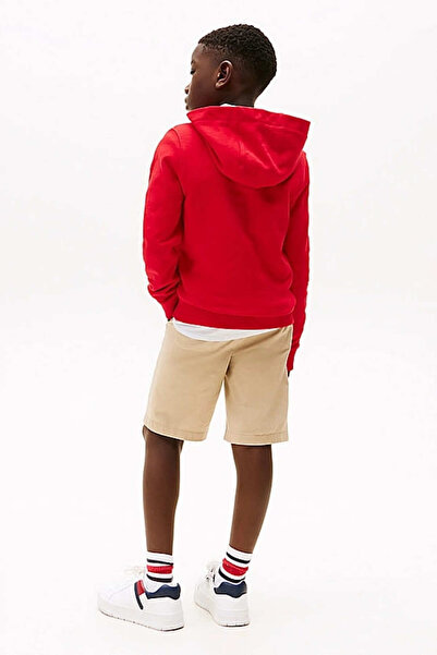 Tommy Hilfiger Erkek Çocuk Th Kapüşonlu Sweatshirt - Kırmızı
