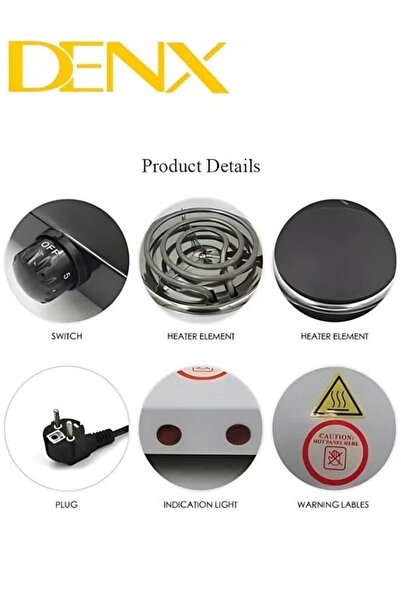 Denx DX2049 -  2000W Electric Double Burner Portable Coil Heating Hot Plate Stove