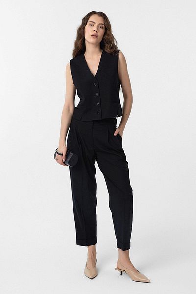 Antioch Black Slit Women's Vest