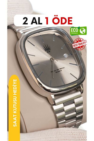 WATCHOFROYAL Classic Time Silver Metallic Wristwatch