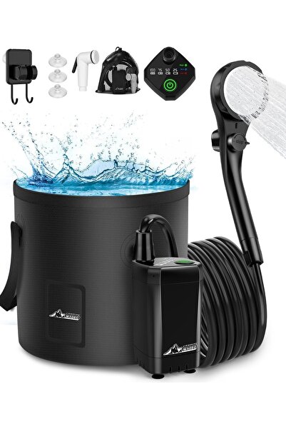 WADEO Taşınabilir Kamp Duşu 20L Katlanır Kova, 3 Modlu Duş Başlığı, Dijital E...