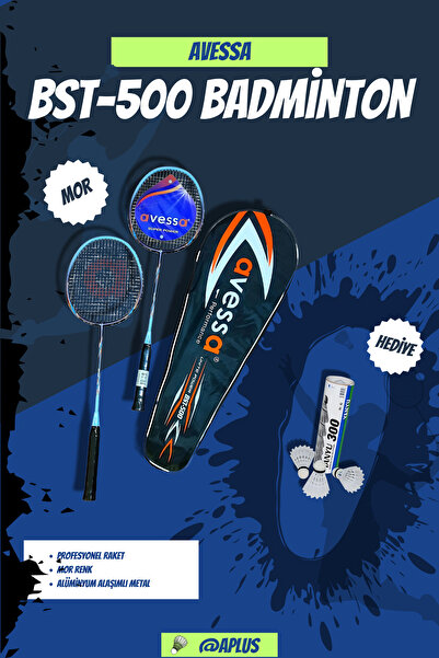 AVESSA BST-500 Profesyonel Badminton Raketi Seti Yüksek Dayanıklılık, Şık Tas...
