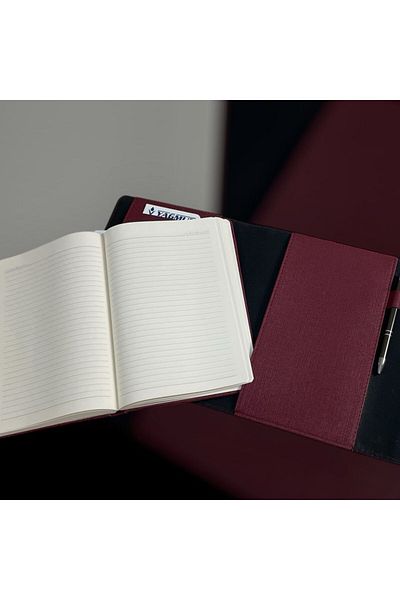 Eren Ofis Handmade Genuine Leather Scrapbook Bag with Key Lock and Pen Set