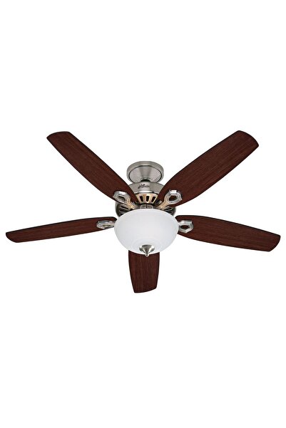 Hunter Fan Builders Deluxe Fırçalanmış Nikel 132 Cm. Aydınlatmalı Tavan Vanti...