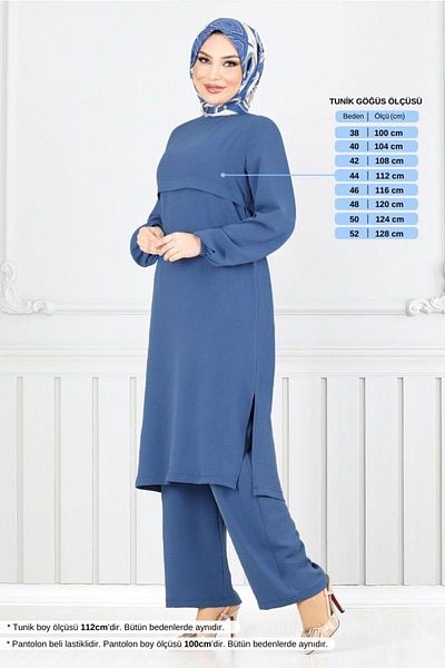 ModaMerve Yandağmaz Aerobin Suit Indigo 2625Sl890-M