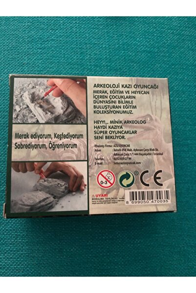 AZİZ OYUNCAK Seismosaurus Genus Skeleton Fossil Dinosaur Excavation Kit Activity Activity Activity Project Set 8X9Cm Box