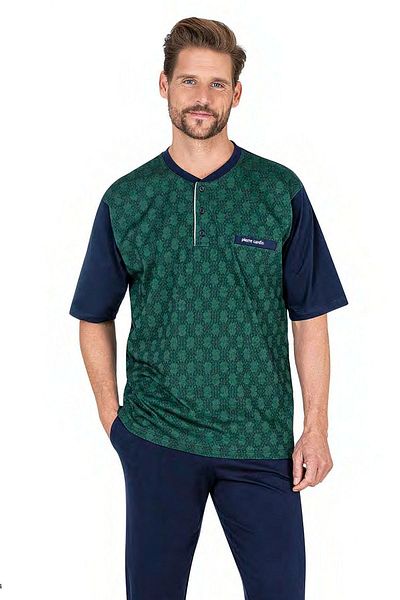 Pierre Cardin 6055 Ανδρικό κοντομάνικο ζακάρ 3 τεμαχίων πιτζάμες