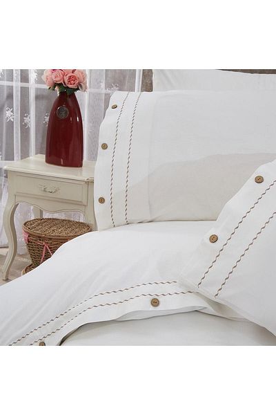 Solinas Collection Комплект завивка Gabriella Coffee-Cream с 2 реда и копчета Piccolo, 100% памук