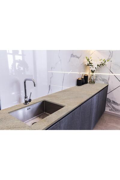StickerArt Tezgah Üstü Fayans Kaplama Folyosu Mutfak Tezgahı Kaplama Rustik B...