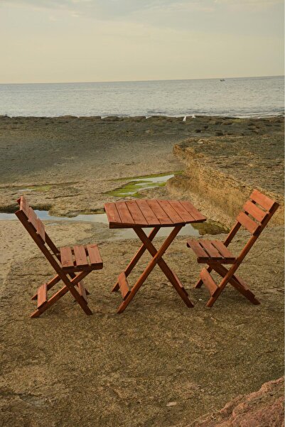 By Utkan Keskin Ahşap Sandelye2+1 sekizgen mindersiz bistro set