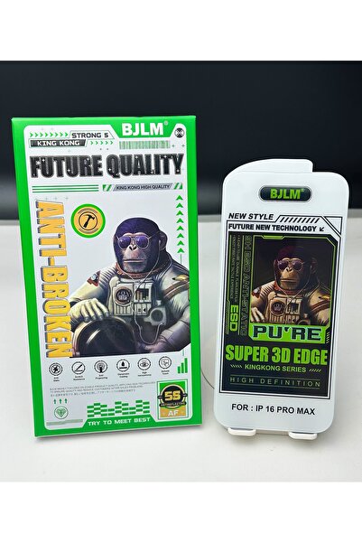 Fibaks Bjlm Apple iPhone 16 Pro Max Compatible Full Covering Transparent Tampered Shatterproof Glass Screen Protector