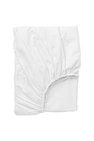 IKEA DVALA White Fitted Sheet 120x200 cm – 100% Cotton, Soft, Durable & Fits Mattresses Up to 26 cm