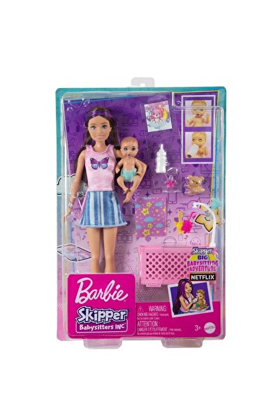 Barbie Bebek Bakıcılığı Oyun Seti - Uyku Temalı - Açık Tenli Bebek Hjy33