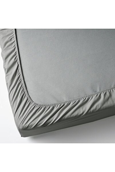 IKEA DVALA Light Grey Fitted Sheet 120x200 cm – 100% Cotton, Soft, Durable & Breathable