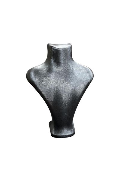 MeGass Dekor London Model Imera Leather Fabric Gray Color 22/18 cm Necklace Display Mannequin