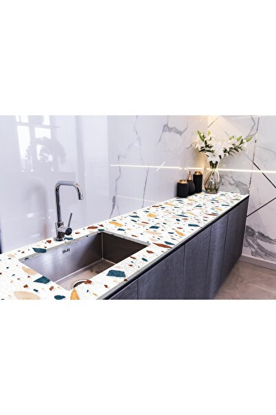 StickerArt Tezgah Üstü Fayans Kaplama Folyosu Mutfak Tezgahı Kaplama Renkli M...