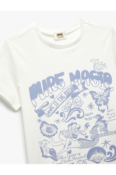 Koton Cotton Printed Crew Neck Short Sleeve T-Shirt