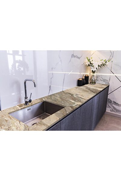 StickerArt Tezgah Üstü Fayans Kaplama Folyosu Mutfak Tezgahı Kaplama Parlak T...