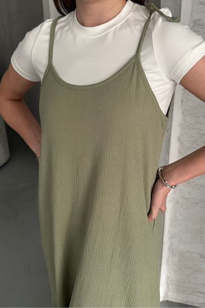 macharel jeans Casual Basic Dress with Straps