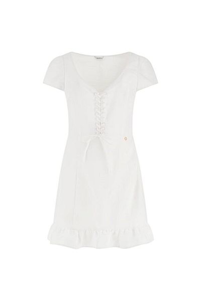 Guess Rochie de damă standard albă cu guler polo W4GK98WG7B0-G011