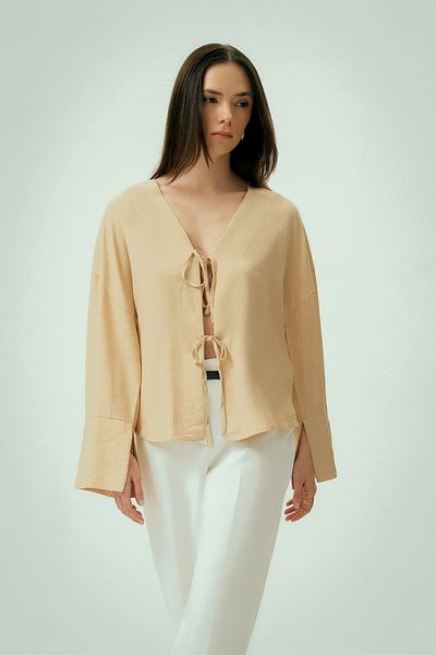 Wear Three Points Glow Lace-Up Reversible Wearable Linen Shirt