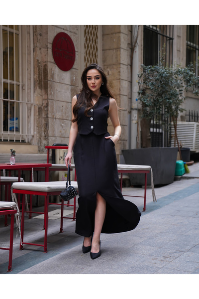 LOISY بدلة تنورة ماكسي سترة نسائية