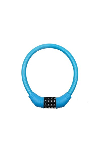 Choice قفل كابل دراجة أزرق 4 رقمي مضاد للسرقة مصنوع من سبائك الفولاذ للدراجات...