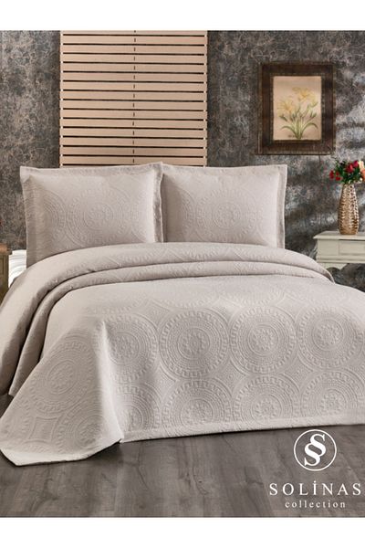Solinas Collection Medallion Mink Double Bedspread