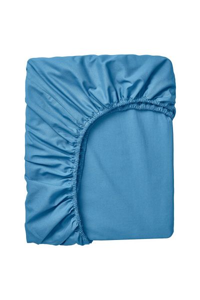 IKEA DVALA Blue Fitted Sheet 80x200 cm – 100% Cotton, Soft, Durable, Breathable, Perfect Fit