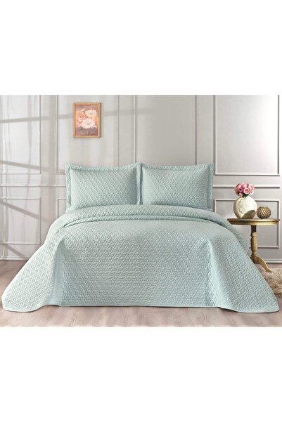 Solinas Collection Laura Mint Double Bedspread - Fiber Filled