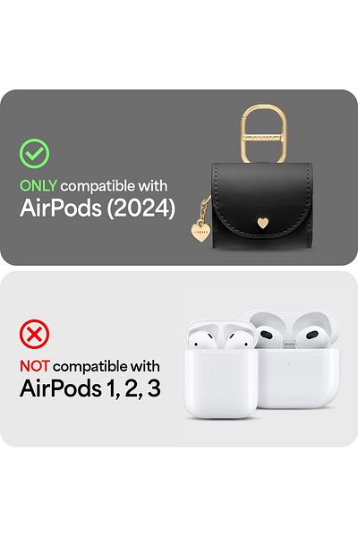 CYRILL Mini Bag for Airpods 4 Vegan Leather Crossbody Case with Magnetic Snap Closure - Black