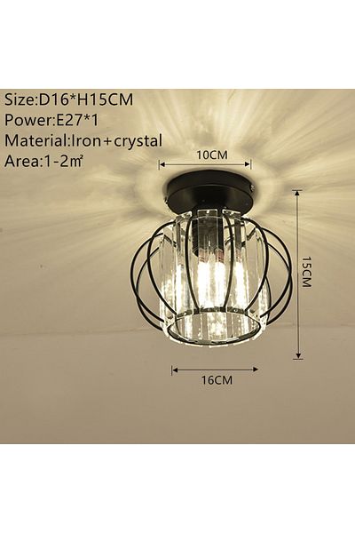 SUNMEIYI Black-d Nordic Modern K9 Crystal Ceiling Lights Indoor Ceiling Lamp Hallway Stairs Bedroom Lustre D