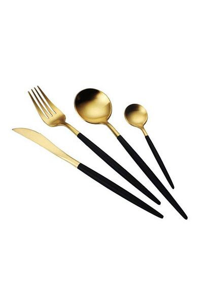 Other 4-Piece Cutlery Set Black/Gold