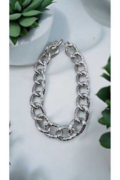 Yaseminli Butik Silver Color Big Chain Necklace