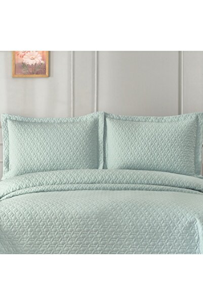 Solinas Collection Laura Mint Double Bedspread - Fiber Filled