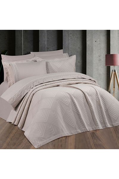 Solinas Collection Pyramid Mink Double Cotton Bedding and Duvet Cover Set - 100% Cotton