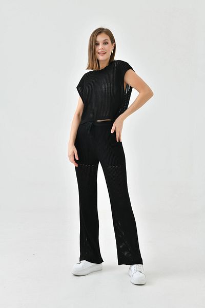Park Karon Crew Neck Sleeveless Blouse Trousers Two Piece Set