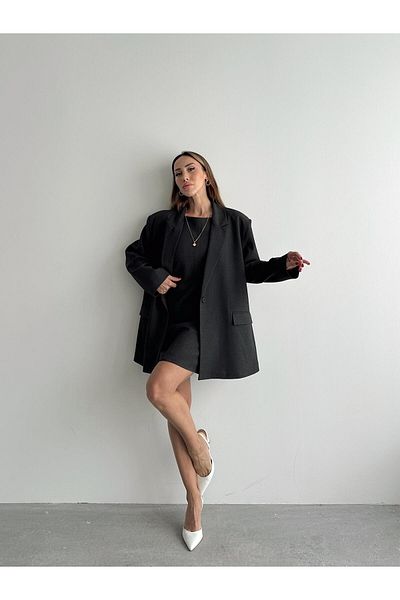 Maldia Shop Women's Oversize Anthracite Blazer Jacket