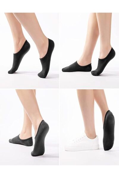 Deribond Жіночі чорні шкарпетки 9 пар бавовняні, для кросівок, невидимі шкарп...
