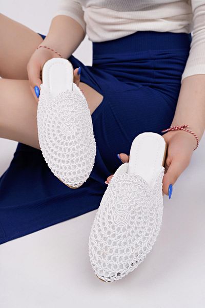 Moda Frato HST-20 Ψάθινες Γυναικείες Παντόφλες Πλεκτές Παντόφλες εξωτερικού χώρου και σπιτιού