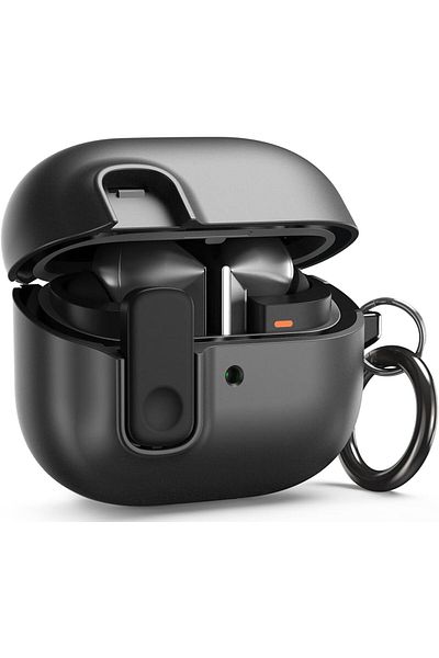 VRS Design Modern Lock for Samsung Galaxy Buds3/Galaxy Buds 3 Pro case with Carabiner Metal Black